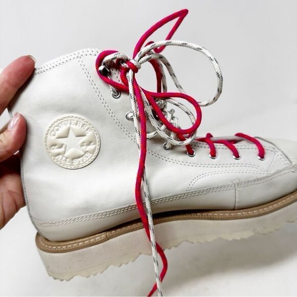 Converse All Terrain Leather Boot Pink Laces Hightop Sneakers Size 10 - Picture 10 of 11
